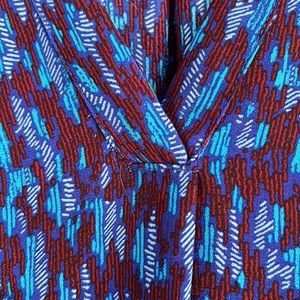 a.n.a. Pull on vee neck blouse with lots of detail